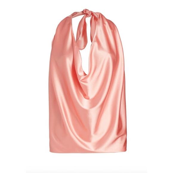 RAMY BROOK Top NEW Size M Harriet Silk Halter Tank Top Convertible Light Pink - Picture 4 of 8